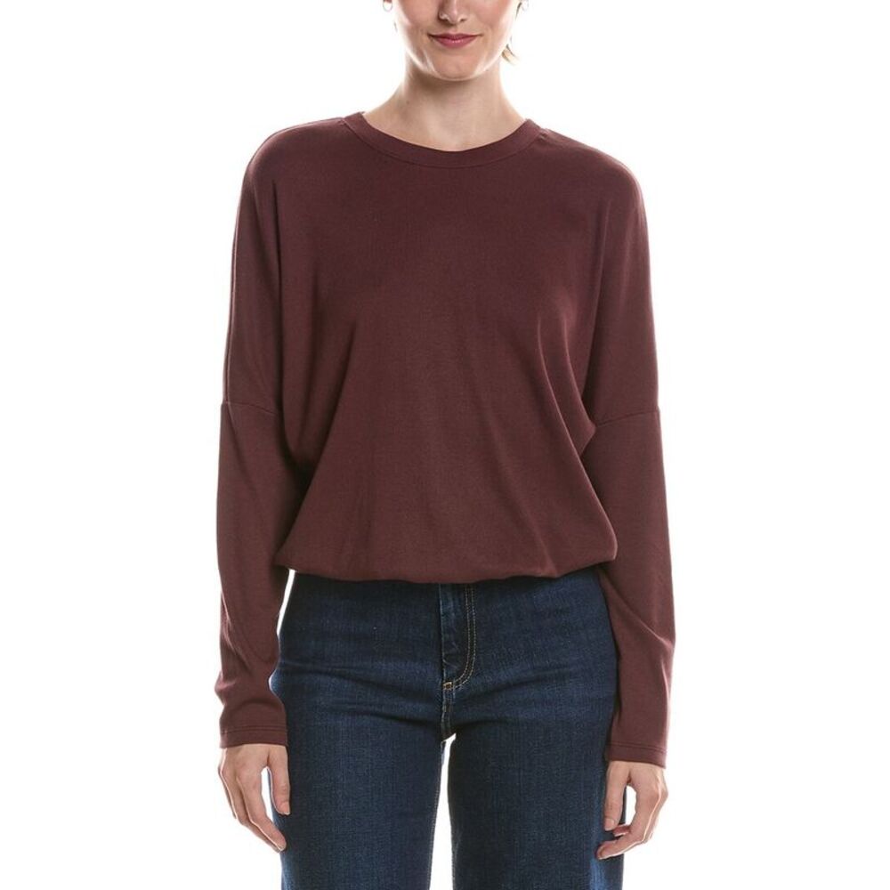Michael Stars Womens Kaley Crewneck T-Shirt, Brown